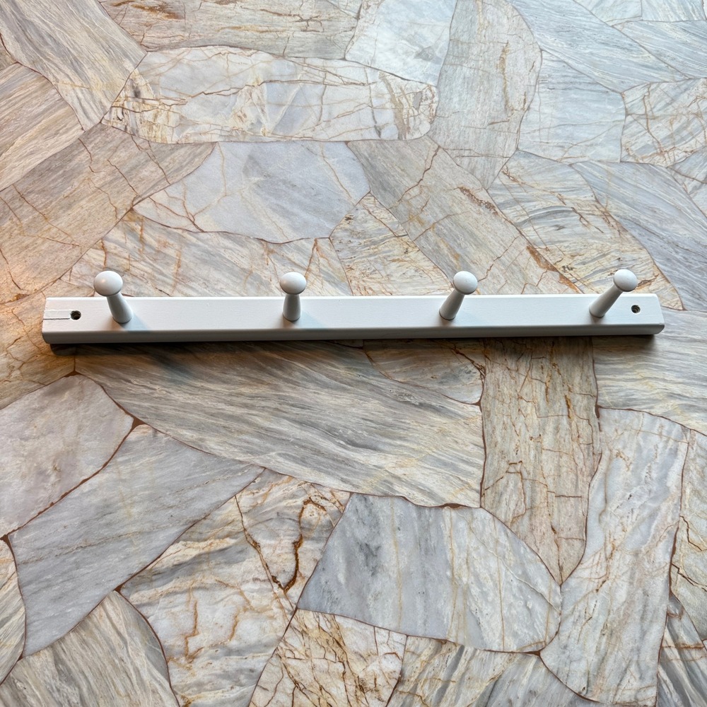 White Wall Mount Coat Rack 4 Hooks Modernâ Home Entryway Organization